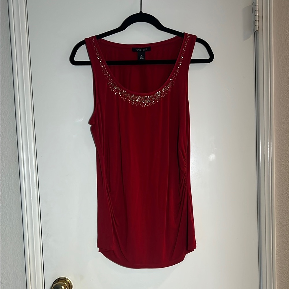 White House Black Market Women’s Beaded Tank Top